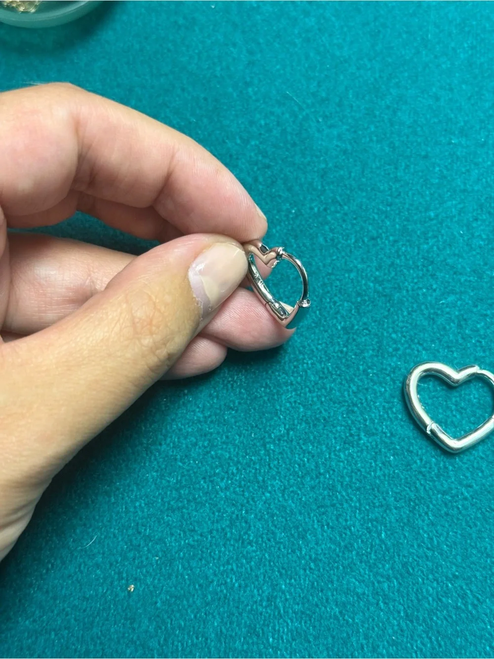 Sterling Forever Elle Heart Hoop Micro Earring